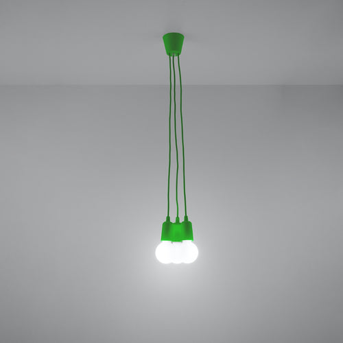 Sollux Lighting Hanglamp DIEGO 3 groen - 15x15x90cm