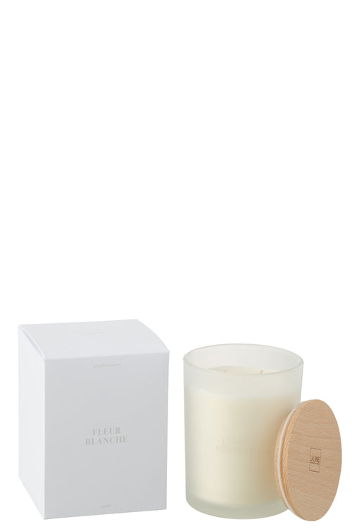 J-Line geurkaars Accords Essentiels - Fleur Blanche - wit - 52U