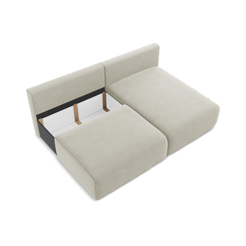 LaMiaSofa hoekbank rechts Ostia - textuurstof - lichtbeige - 210x149x79