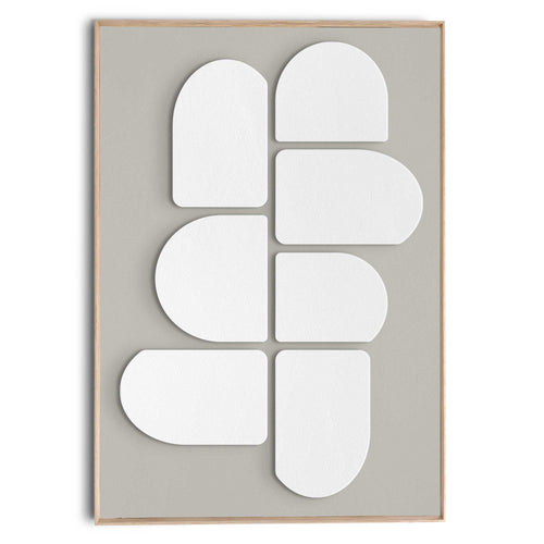 Reinders Abstract Stack schilderij 3d art -  wit - kantoor - 100x70cm