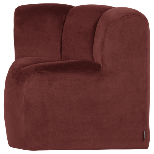 WOOOD eetbank hoek met rugleuning Mojo - Velvet - Kastanjebruin - 83x83x83