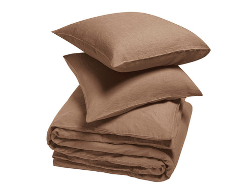 Yumeko dekbedovertrek gewassen linnen hazel 200x220 + 2/60x70 - vtwonen shop
