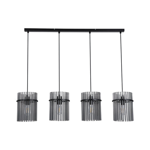 Searchlight hanglamp Swizzle - 4 lichts - 111  x 120   cm - zwart rookglas