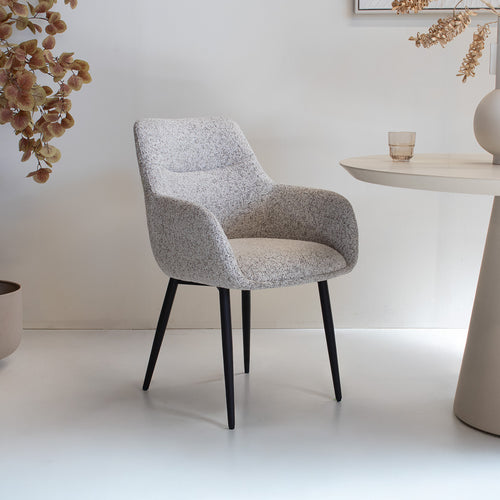 DÉJA Living Eetkamerstoel Noé - Beige/Zwart - Zithoogte 47cm - Set van 2 - vtwonen shop