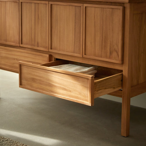 Tikamoon Teakhouten wastafelmeubel 120 cm - Naturel