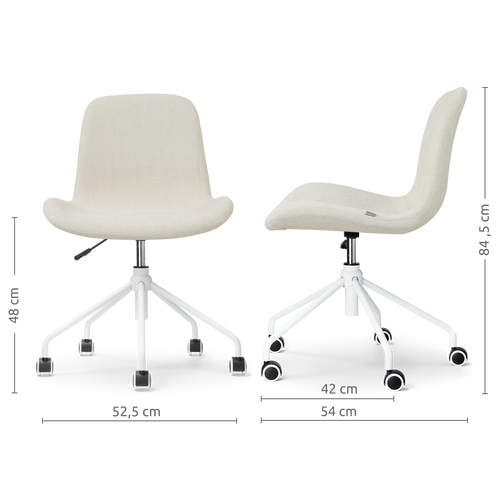 Nolon Nout-Fé bureaustoel cottonbeige - wit onderstel