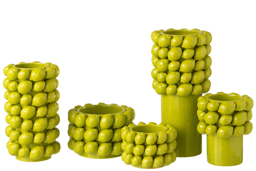 J-Line vaas Limoen - keramiek - groen - large - 34.5 cm hoog - vtwonen shop