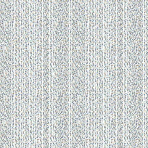 Sanders & Sanders behang zigzag motief blauw en bruin -  - 641148