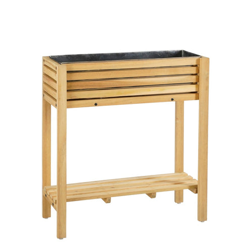 Mica Decorations Glenwood Plantenbak Rechthoek voor Buiten - L70 x B30 x H75 cm - Acaciahout - Bruin