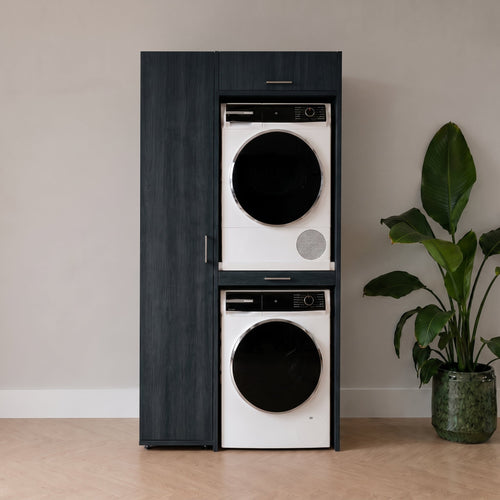 Wastoren® wasmachinekast - Slimline 3.1-S - zwart - 112 x 207 x 65 cm
