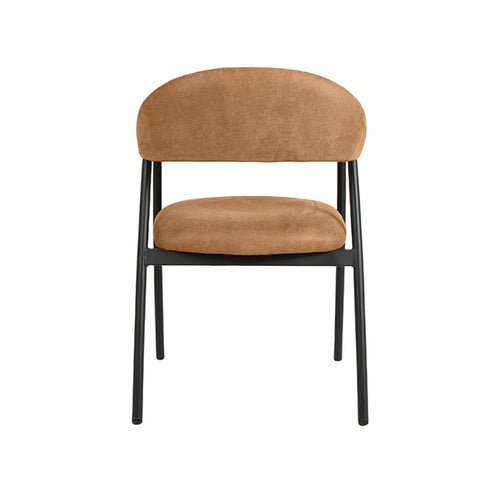 LABEL51 Eetkamerstoel Amaze - Cognac Stof - Zithoogte 50cm - Set van 2 - vtwonen shop