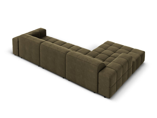 Cosmopolitan Design linker hoekbank Chicago 4-zits, flueel groente - 167x294x78cm