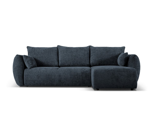 Cosmopolitan Design Converteerbare hoekbank rechts met opbergdoos Matera 4-zits, chenille, koningsblauw - 173x253x86cm