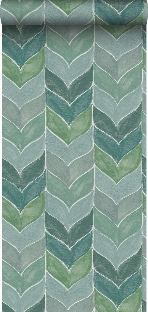 Sanders & Sanders behang grafisch motief groen - 53 cm x 10,05 m - 640740