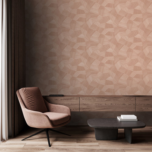 Origin Wallcoverings behang grafisch 3D motief terracotta roze - 53 cm x 10.05 m - 348040 - vtwonen shop