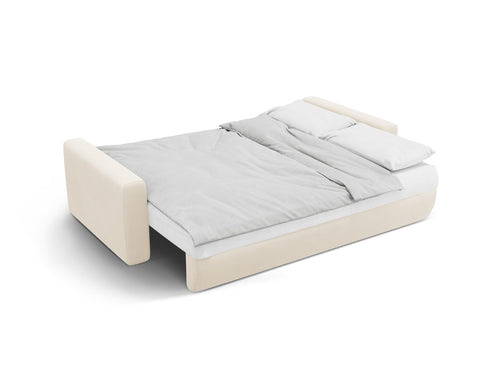 Cosmopolitan Design Slaapbank met opbergdoos Belfast 3-zits, flueel ivoor - 105x238x84cm