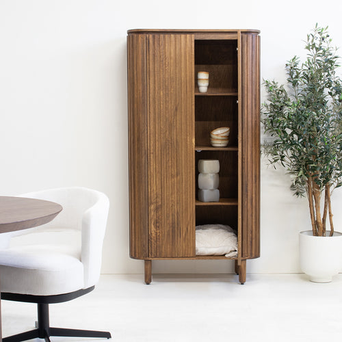 Giga Meubel Wandkast Myra - Mangohout - 95x40x180cm - vtwonen shop