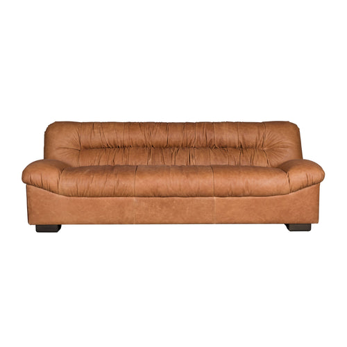 Dutchbone Douglas 3-zitsbank Leer Cognac Bruin - vtwonen shop