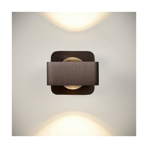 Atmooz wandlamp Myrom - geborsteld brons - 10 x 14,5 x H 10 cm - geïntegreerde led