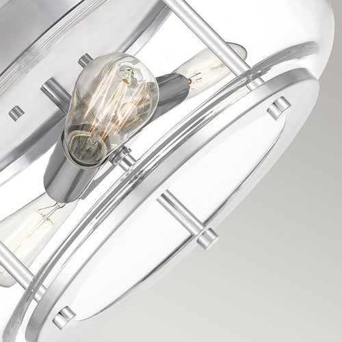 Elstead Quoizel Trilogy Cilindrische Plafondlamp Gepolijst Chroom, IP44