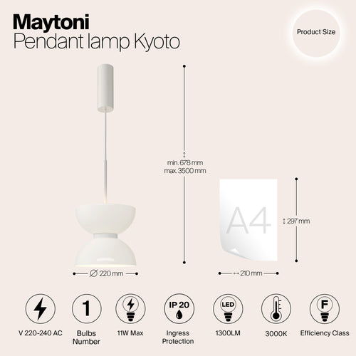 Maytoni - Hanglamp Kyoto - Wit - Ø22 - vtwonen shop