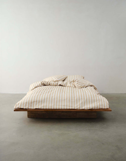 Marc O'Polo Steffe dekbedovertrek - Eenpersoons – 140x200/220 cm - Dark Sand