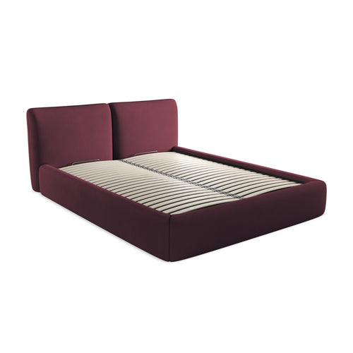 LaMiaSofa Bed met opbergruimte Milano - chenille stof - bordeaux - 180x228x82