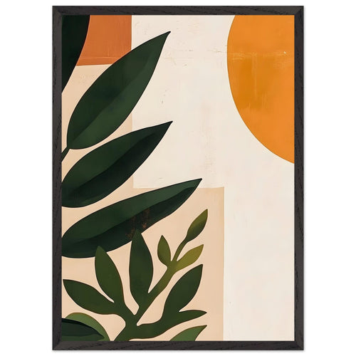 Artfulprints Poster met Lijst Boho – Abstract plant   - 50x70 cm - Groen