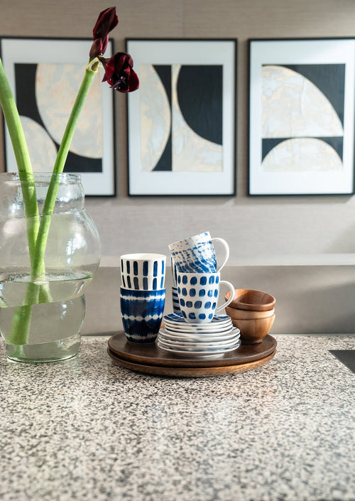 vtwonen - Painted Mok zonder oor - Serviesset van 4 - 425ml - vtwonen shop