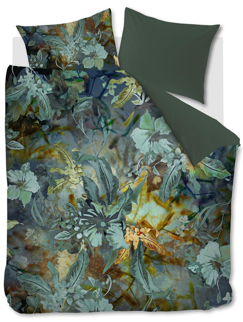 Kardol dekbedovertrek Floral Embrace - 200x200/220 cm - blauw groen - vtwonen shop