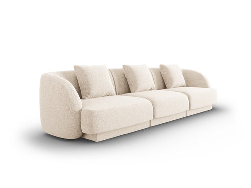 Cosmopolitan Design Bank Tulum 3-zits, chenille, lichtbeige - 90x255x70cm