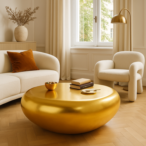 Kare Design Salontafel Pebble goud - vtwonen shop