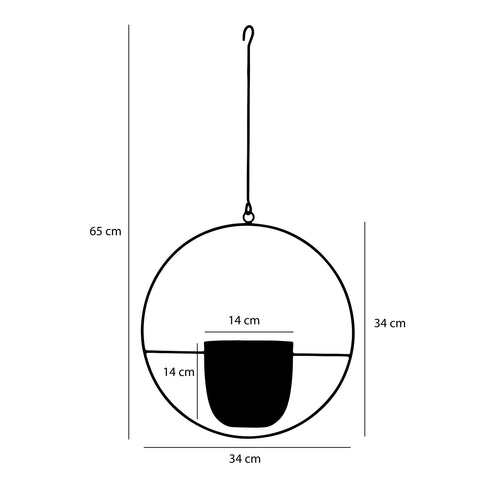 Mica Decorations Dexter Hangpot - L34 x B14 x H65 cm - Zwart