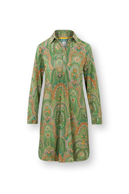 Pip Studio - Daaltje Nachthemd Lange Mouw Dames - Jabali - Groen - XXL - vtwonen shop
