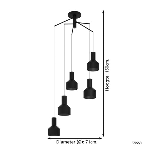 EGLO hanglamp Casibare - e27 - ø 71 cm - zwart - vtwonen shop