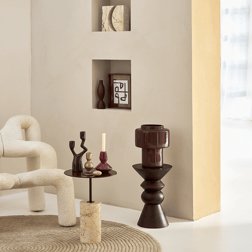 Urban Nature Culture bijzettafel Luova, walnut - Ø 30 * 43 CM - vtwonen shop