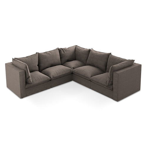 LaMiaSofa Modulaire hoekbank Ravenna - bouclé - chocolade - 255x255x77