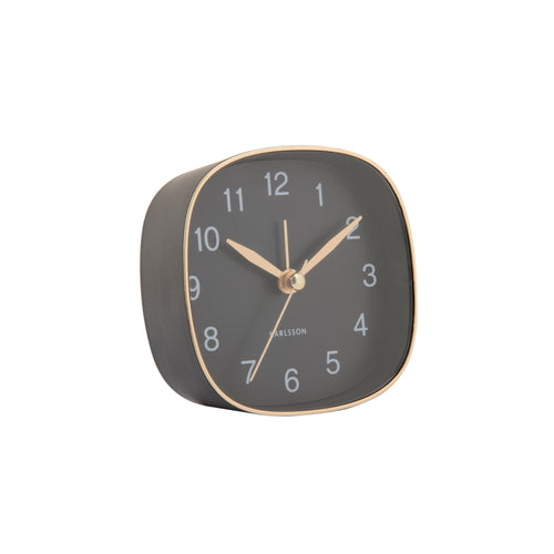 Karlsson wekker Travel Square - zwart - 8.5x8.5x8.5cm - Vaderdag - Vaderdagcadeau - Vaderdag cadeautje voor hem