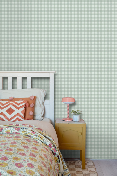 ESTAhome behang geblokt motief groen - 50 x 900 cm - 131301 - vtwonen shop