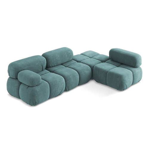 LaMiaSofa hoekbank rechts Sanremo - chenille stof - jeans - 285x190x70