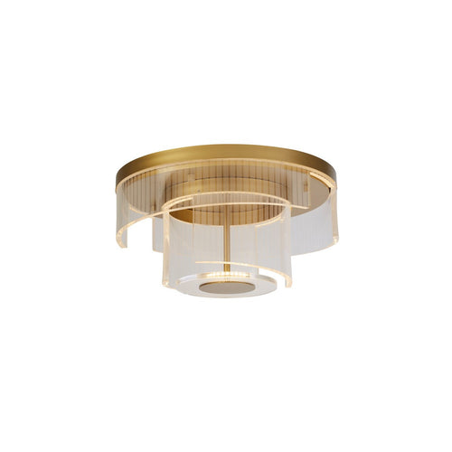 Searchlight Deco LED-plafondlamp, goudkleurig metaal en helder acryl