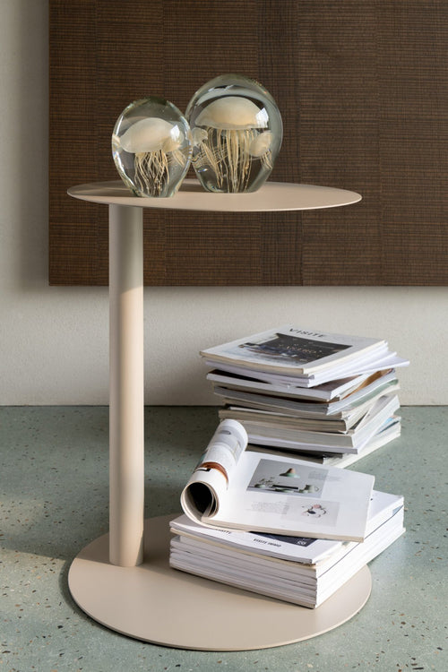 J-Line bijzettafel Rond - metaal - beige