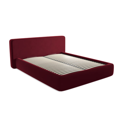 LaMiaSofa Bed met opbergruimte Firenze - velours - bourgondië - 200x225x82