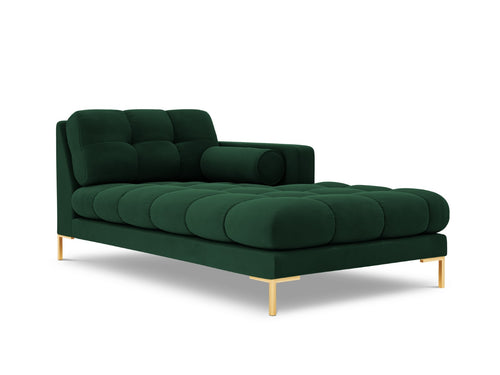 Cosmopolitan Design rechter chaise longue Bali flueel, flessengroen - 185x102x75cm