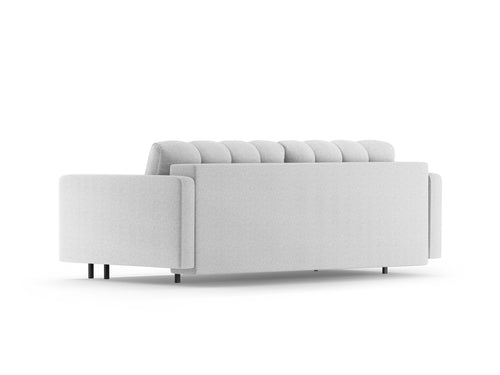 Cosmopolitan Design Slaapbank met opbergdoos Bali 3-zits, structurele stof lichtgrijs - 84x222x105cm