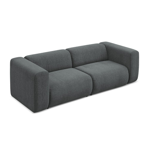 LaMiaSofa 3-zits bank Bari - chenille stof - grafiet - 228x89x70