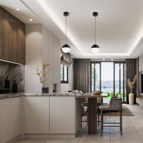 Elstead Kichler Moonlit Geïntegreerde bolvormige led-plafondlamp, matzwart, 3000K