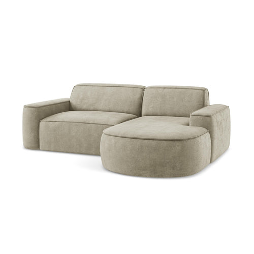 LaMiaSofa hoekbank rechts Melissa - chenille stof - beige - 224x166x70