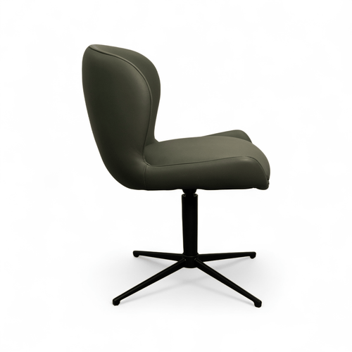 Furnhouse eetkamerstoel Nicklas - Olijfgroen - Leer - Set van 4