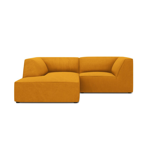 Cosmopolitan Design - Modulaire hoekbank links Siena 3-zits, ribfluwelen geel - 180x186x69cm